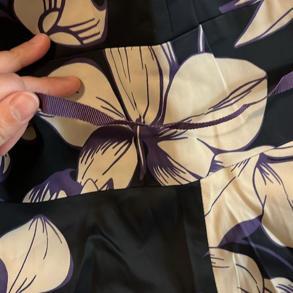 Karen Millen England Strapless Floral Ribbon Corset Dark Purple Black Top 8 - Picture 10 of 14